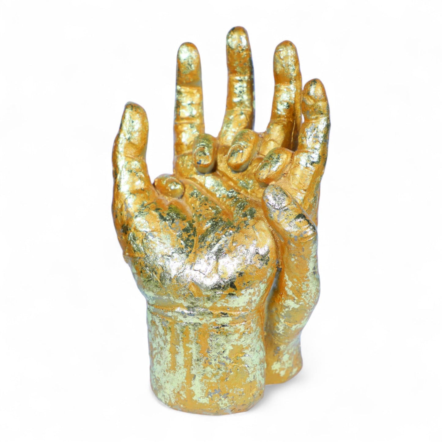 Resin Hand Sculpture – Gold Modern Office Decor