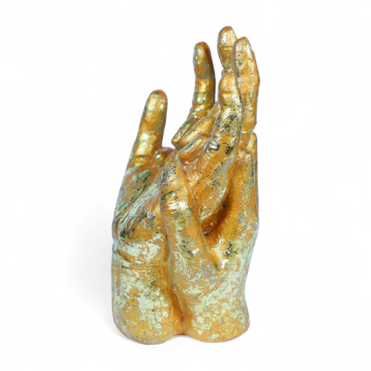Resin Hand Sculpture – Gold Modern Office Decor