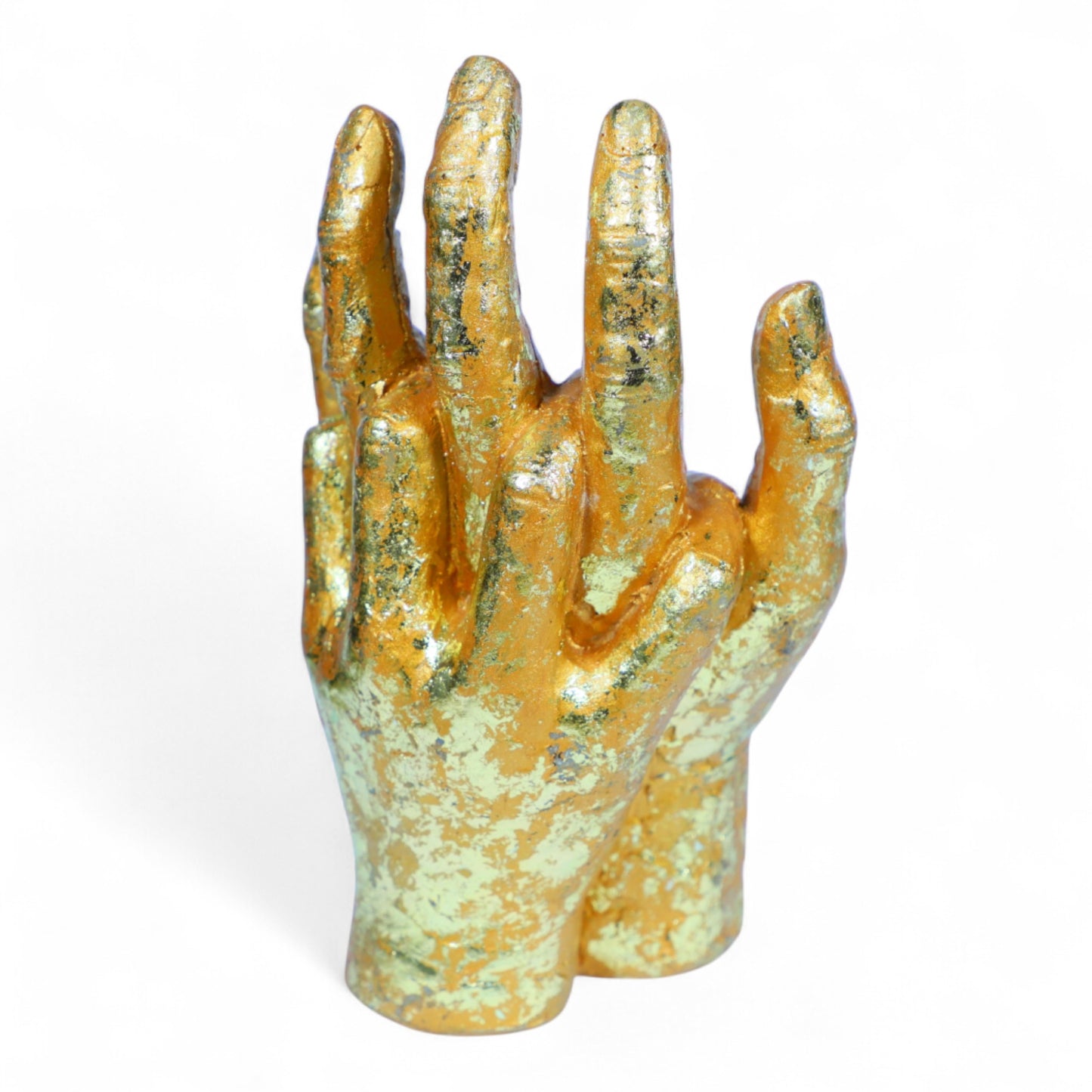 Resin Hand Sculpture – Gold Modern Office Decor